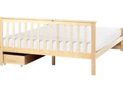 Online OLENDON Drewno sosnowe Jasno 160 x 200 cm Łóżka Podwójne|Łóżka Z Pojemnikiem