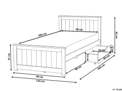 Hot SABRAN Drewno sosnowe 90 x 200 cm Dzieci Łóżka Z Pojemnikiem|Łóżka Pojedyncze