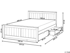 Clearance SABRAN Drewno sosnowe 180 x 200 cm Łóżka Podwójne|Łóżka Z Pojemnikiem