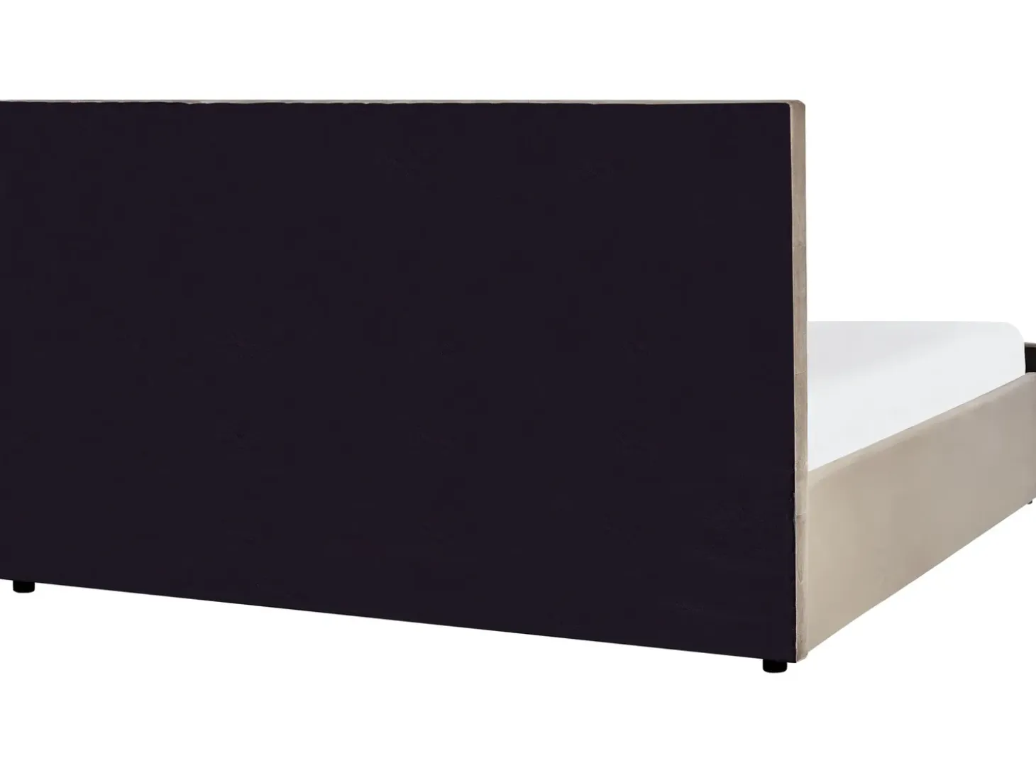 Clearance Łóżko z pojemnikiem AMIENS Welur Beżowoszary 180 x 200 cm Łóżka Tapicerowane|Łóżka Podwójne