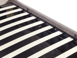 Clearance Łóżko z pojemnikiem AMIENS Welur Beżowoszary 180 x 200 cm Łóżka Tapicerowane|Łóżka Podwójne