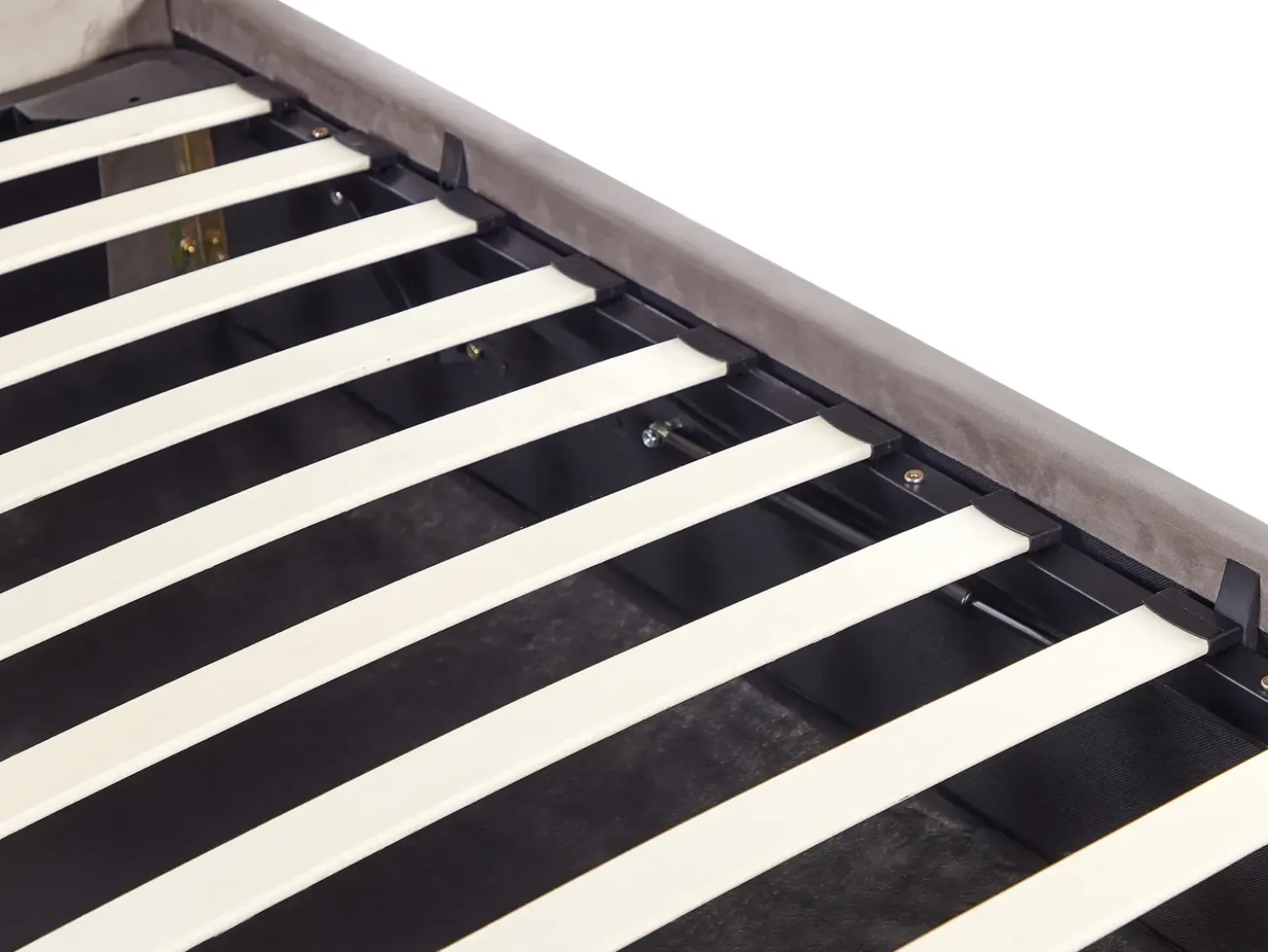 Clearance Łóżko z pojemnikiem AMIENS Welur Beżowoszary 180 x 200 cm Łóżka Tapicerowane|Łóżka Podwójne