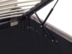 Clearance Łóżko z pojemnikiem AMIENS Welur Beżowoszary 180 x 200 cm Łóżka Tapicerowane|Łóżka Podwójne