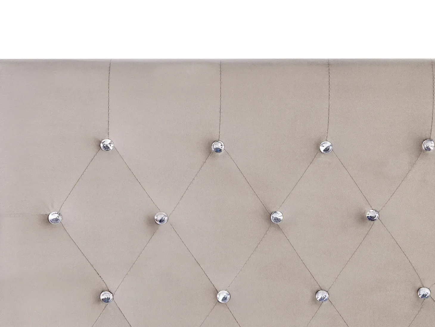 Clearance Łóżko z pojemnikiem AMIENS Welur Beżowoszary 180 x 200 cm Łóżka Tapicerowane|Łóżka Podwójne