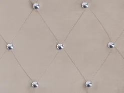 Clearance Łóżko z pojemnikiem AMIENS Welur Beżowoszary 180 x 200 cm Łóżka Tapicerowane|Łóżka Podwójne