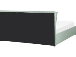 BAJONNA Welur Miętowy 180 x 200 cm Łóżka Tapicerowane|Łóżka Podwójne
