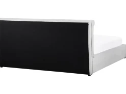 Sale BAJONNA Welur Złamana biel 180 x 200 cm Łóżka Tapicerowane|Łóżka Podwójne
