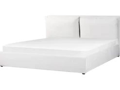 Sale BAJONNA Welur Złamana biel 180 x 200 cm Łóżka Tapicerowane|Łóżka Podwójne