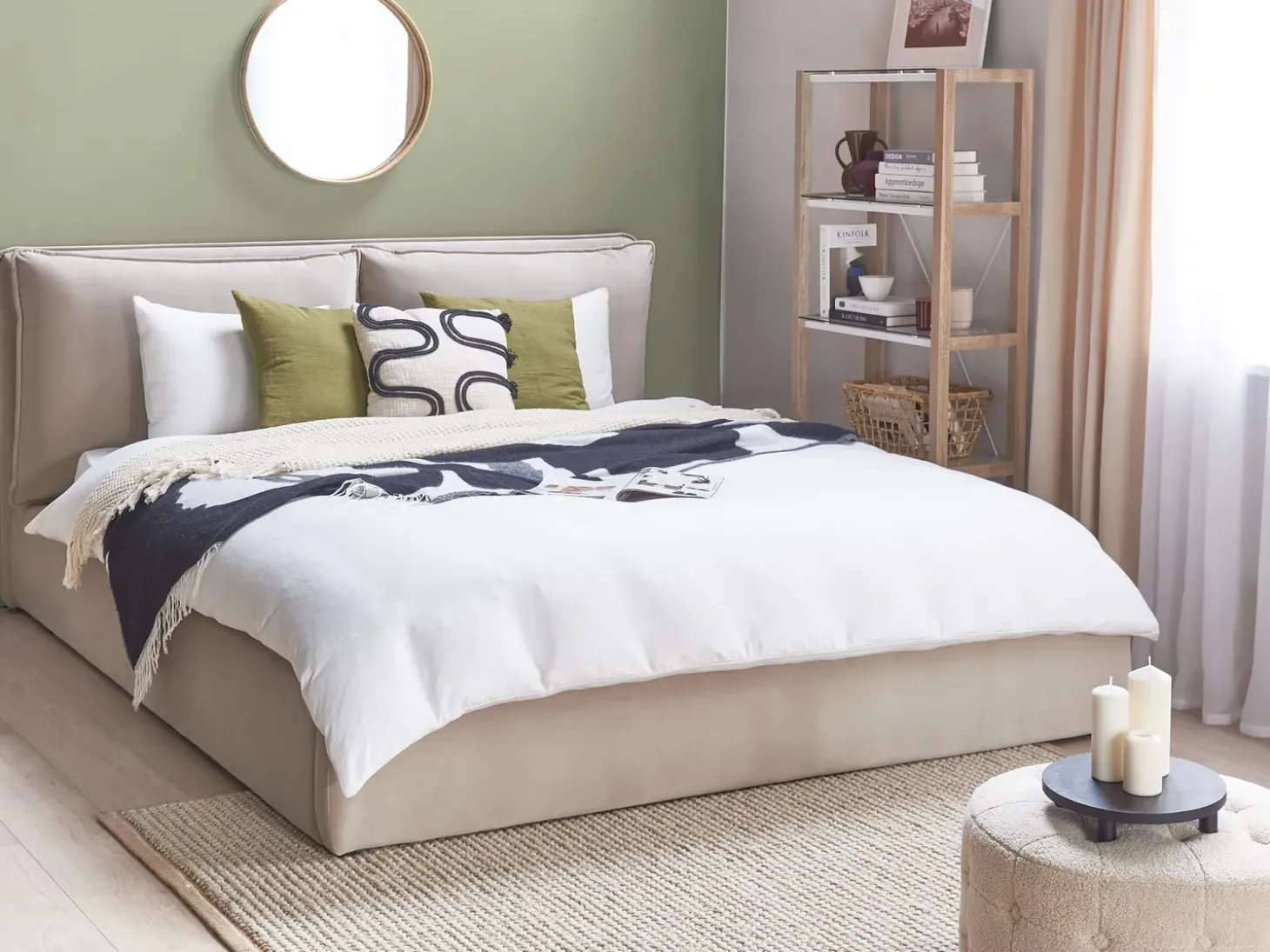 Sale Łóżko z pojemnikiem BAJONNA 180 x 200 cm Łóżka Tapicerowane|Łóżka Podwójne