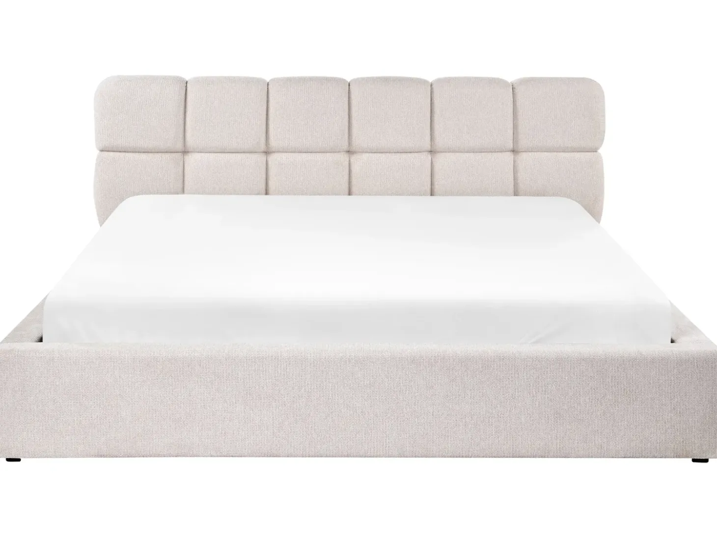 Outlet Łóżko z pojemnikiem BASTON Jasno 180 x 200 cm Łóżka Tapicerowane|Łóżka Podwójne
