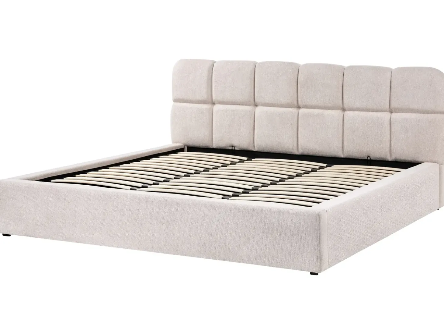 Outlet Łóżko z pojemnikiem BASTON Jasno 180 x 200 cm Łóżka Tapicerowane|Łóżka Podwójne