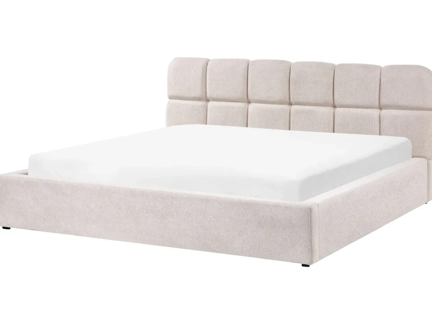 Outlet Łóżko z pojemnikiem BASTON Jasno 180 x 200 cm Łóżka Tapicerowane|Łóżka Podwójne