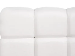 Clearance Łóżko z pojemnikiem BASTON Złamana biel 180 x 200 cm Łóżka Tapicerowane|Łóżka Podwójne