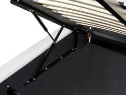 Clearance Łóżko z pojemnikiem BASTON Złamana biel 180 x 200 cm Łóżka Tapicerowane|Łóżka Podwójne
