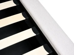Clearance Łóżko z pojemnikiem BASTON Złamana biel 180 x 200 cm Łóżka Tapicerowane|Łóżka Podwójne