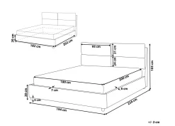 Outlet Łóżko z pojemnikiem BATILLY Welur 180 x 200 cm Łóżka Tapicerowane|Łóżka Podwójne