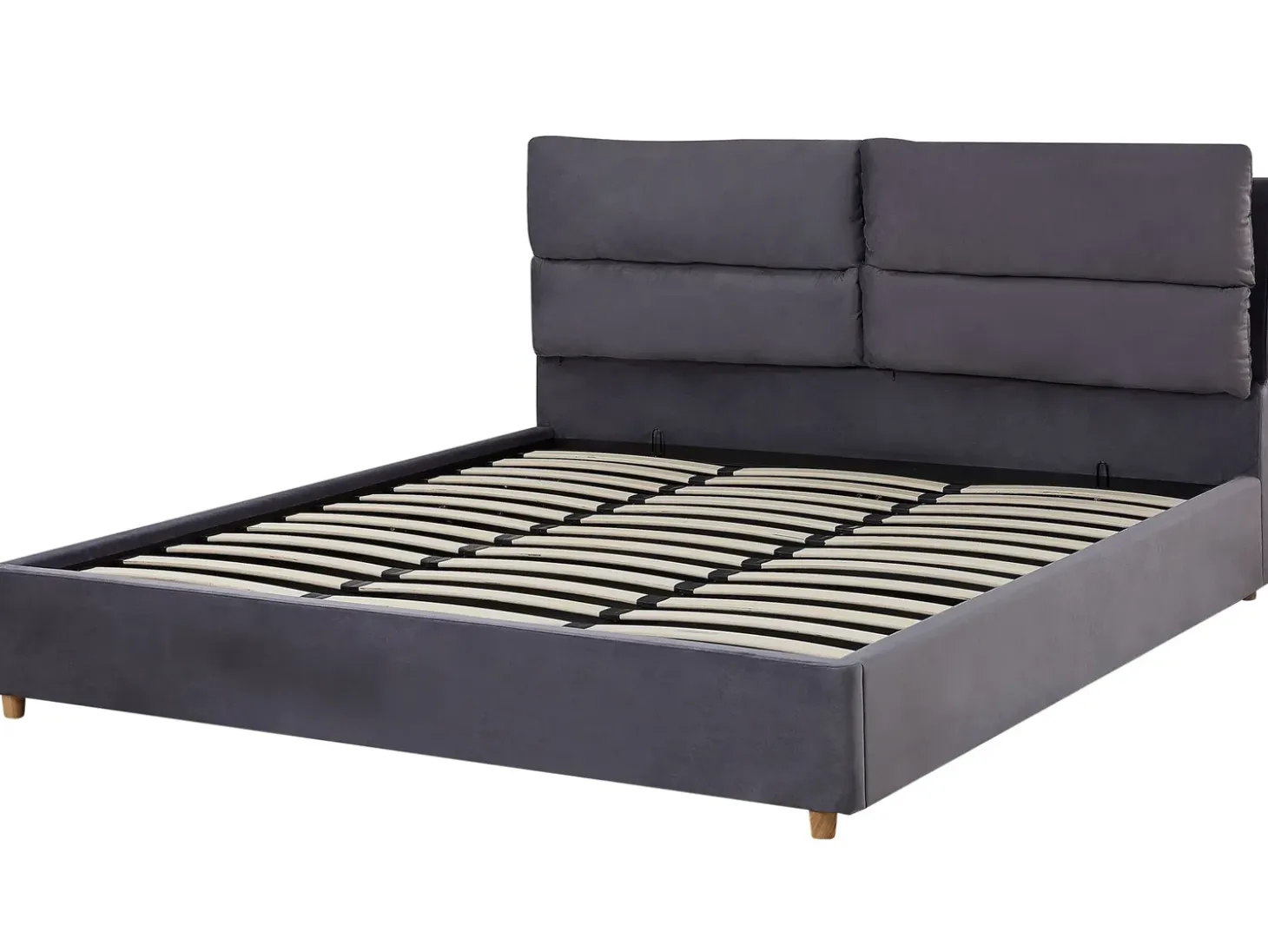 Outlet Łóżko z pojemnikiem BATILLY Welur 180 x 200 cm Łóżka Tapicerowane|Łóżka Podwójne