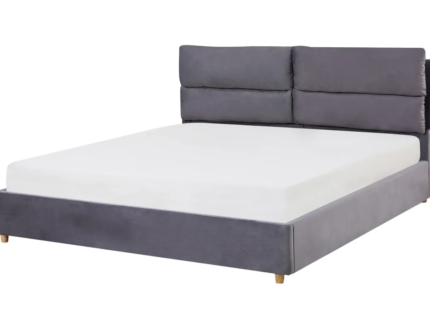 Outlet Łóżko z pojemnikiem BATILLY Welur 180 x 200 cm Łóżka Tapicerowane|Łóżka Podwójne