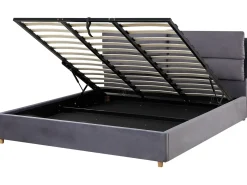 Outlet Łóżko z pojemnikiem BATILLY Welur 180 x 200 cm Łóżka Tapicerowane|Łóżka Podwójne