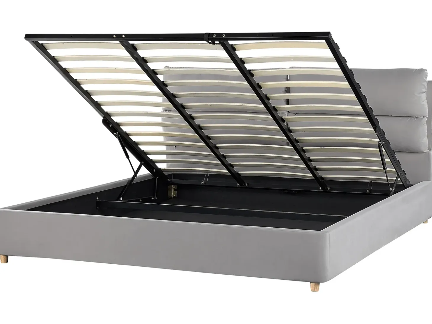 Hot Łóżko z pojemnikiem BATILLY Welur Jasno 180 x 200 cm Łóżka Tapicerowane|Łóżka Podwójne