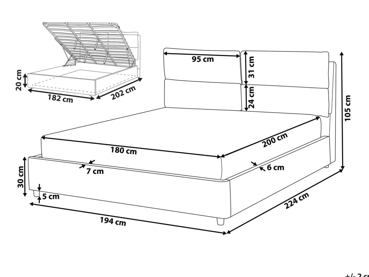 Hot Łóżko z pojemnikiem BATILLY Welur Jasno 180 x 200 cm Łóżka Tapicerowane|Łóżka Podwójne