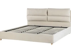 Outlet Łóżko z pojemnikiem BATILLY Welur Jasno 180 x 200 cm Łóżka Tapicerowane|Łóżka Podwójne
