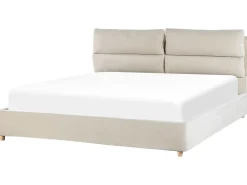 Outlet Łóżko z pojemnikiem BATILLY Welur Jasno 180 x 200 cm Łóżka Tapicerowane|Łóżka Podwójne