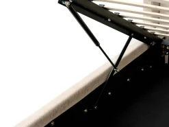 Discount Łóżko z pojemnikiem BERNAY Beżowoszary 180 x 200 cm Łóżka Tapicerowane|Łóżka Podwójne