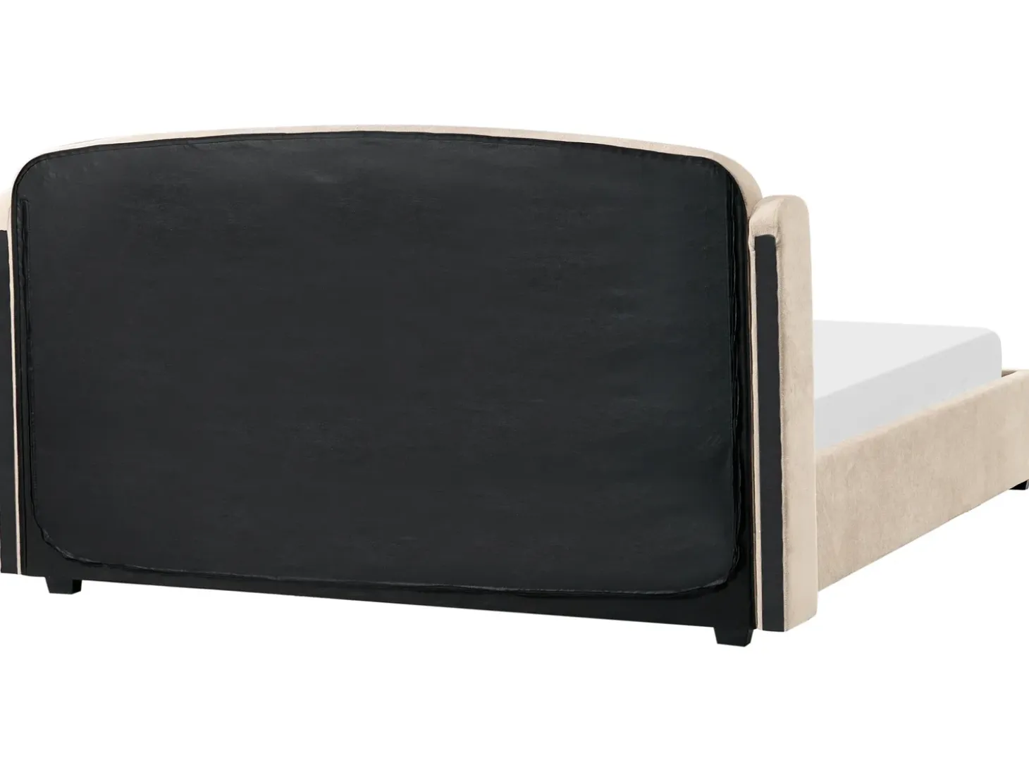 Discount Łóżko z pojemnikiem BERNAY Beżowoszary 180 x 200 cm Łóżka Tapicerowane|Łóżka Podwójne