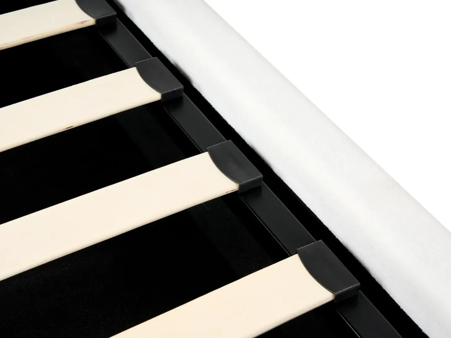 Discount Łóżko z pojemnikiem BERNAY Złamana biel 180 x 200 cm Łóżka Tapicerowane|Łóżka Podwójne