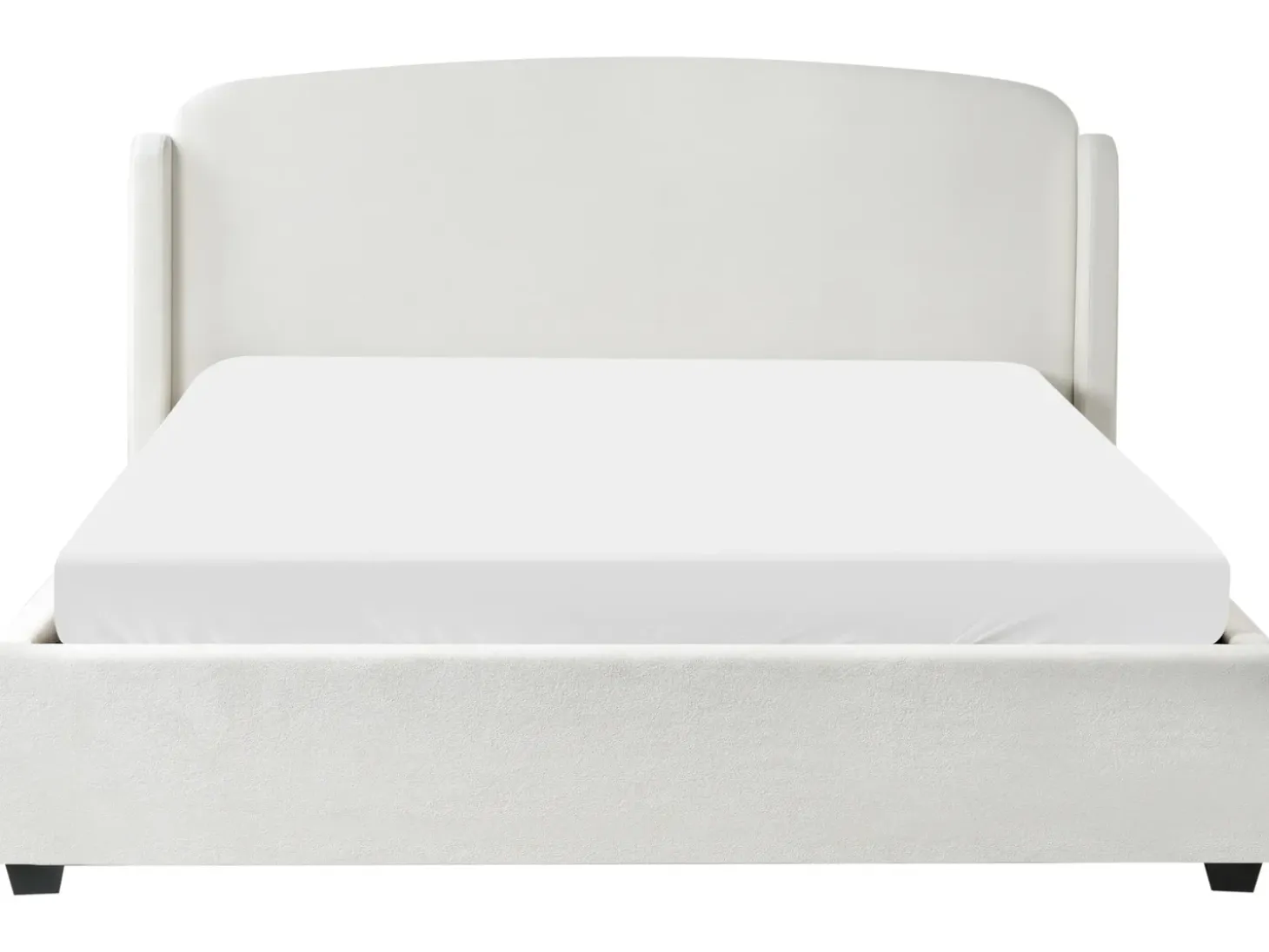 Discount Łóżko z pojemnikiem BERNAY Złamana biel 180 x 200 cm Łóżka Tapicerowane|Łóżka Podwójne