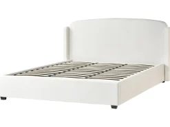 Discount Łóżko z pojemnikiem BERNAY Złamana biel 180 x 200 cm Łóżka Tapicerowane|Łóżka Podwójne