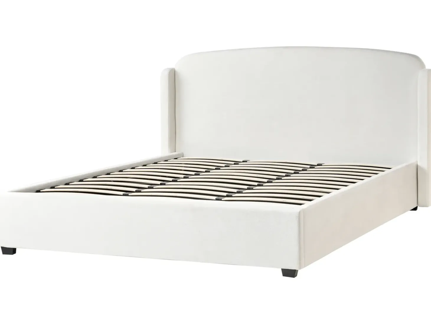 Discount Łóżko z pojemnikiem BERNAY Złamana biel 180 x 200 cm Łóżka Tapicerowane|Łóżka Podwójne