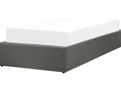 Łóżko z pojemnikiem bez zagłówka DINAN Ciemno 90 x 200 cm Łóżka Tapicerowane|Łóżka Z Pojemnikiem