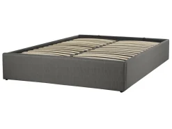 Clearance Łóżko z pojemnikiem bez zagłówka DINAN Ciemno 140 x 200 cm Łóżka Tapicerowane|Łóżka Podwójne