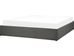Clearance Łóżko z pojemnikiem bez zagłówka DINAN Ciemno 180 x 200 cm Łóżka Tapicerowane|Łóżka Podwójne