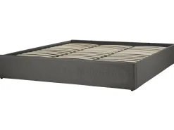 Clearance Łóżko z pojemnikiem bez zagłówka DINAN Ciemno 180 x 200 cm Łóżka Tapicerowane|Łóżka Podwójne