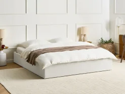 Online Łóżko z pojemnikiem bez zagłówka DINAN Jasno 180 x 200 cm Łóżka Tapicerowane|Łóżka Podwójne