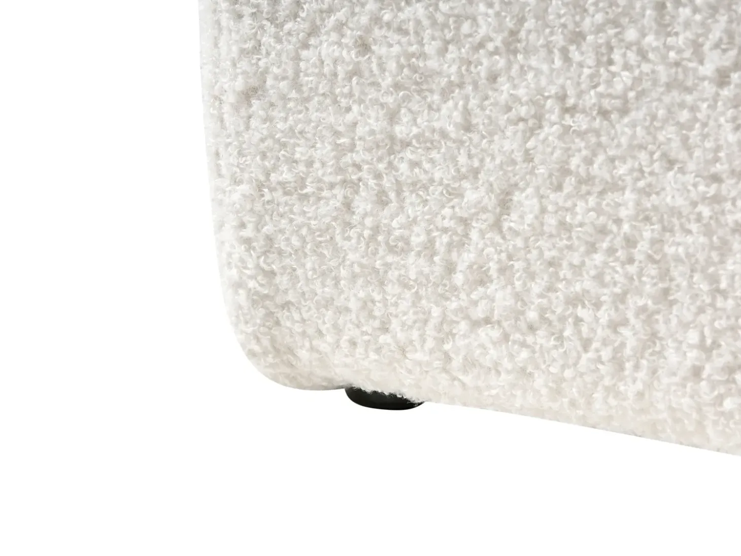Outlet Łóżko z pojemnikiem bez zagłówka DINAN Boucle Złamana biel 140 x 200 cm Łóżka Tapicerowane|Łóżka Podwójne