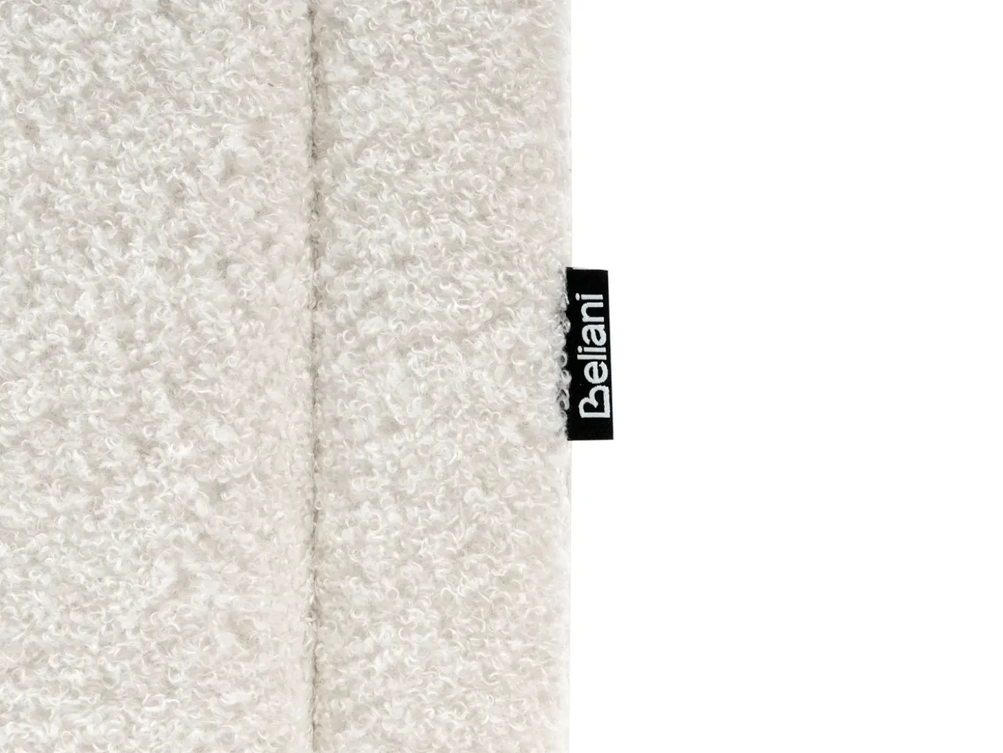 Outlet Łóżko z pojemnikiem bez zagłówka DINAN Boucle Złamana biel 140 x 200 cm Łóżka Tapicerowane|Łóżka Podwójne