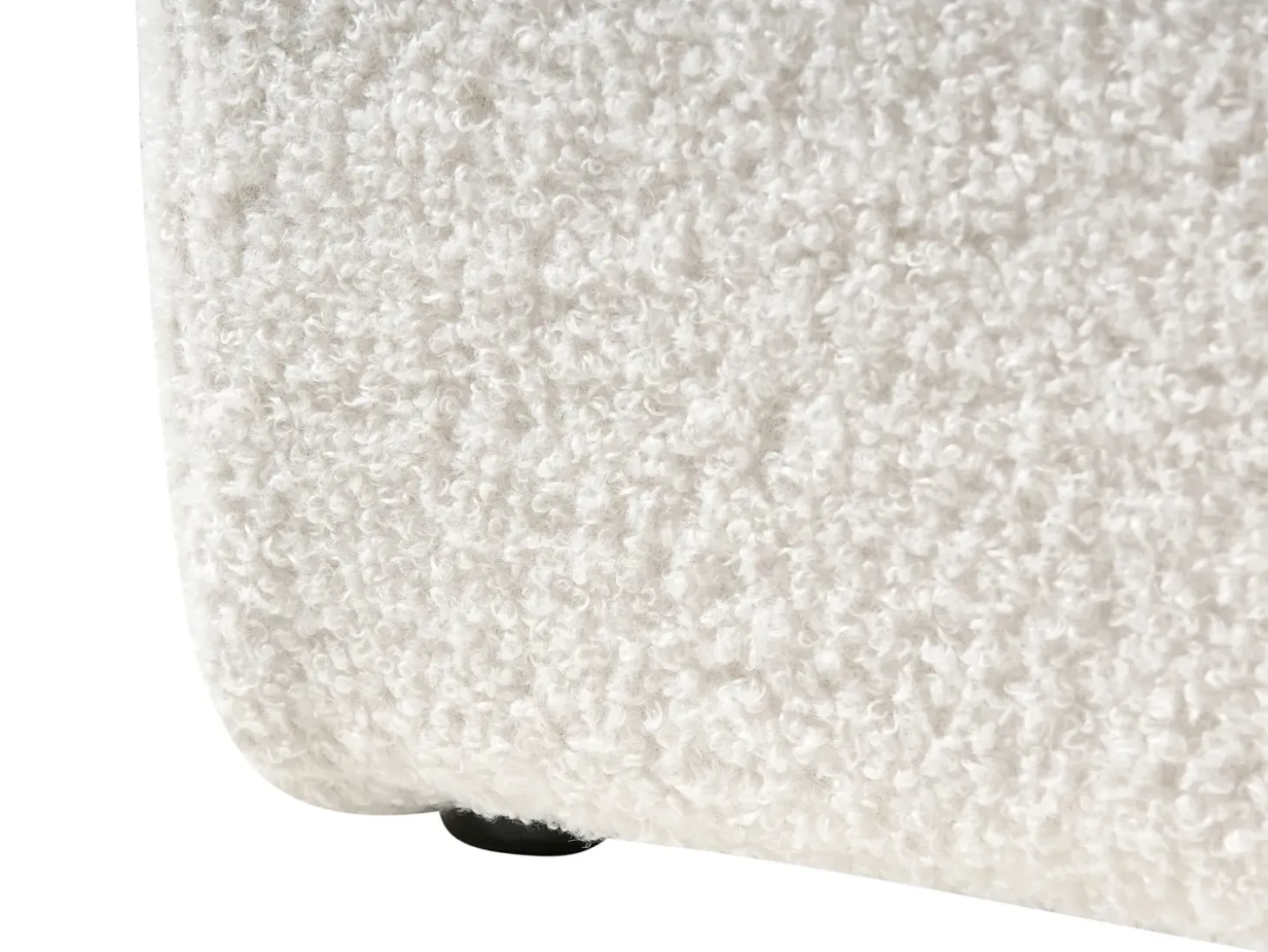 Clearance Łóżko z pojemnikiem bez zagłówka DINAN Boucle Złamana biel 160 x 200 cm Łóżka Tapicerowane|Łóżka Podwójne