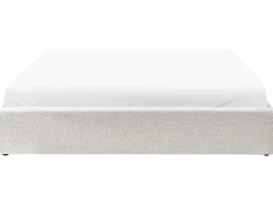 Best Łóżko z pojemnikiem bez zagłówka DINAN Boucle Złamana biel 180 x 200 cm Łóżka Tapicerowane|Łóżka Podwójne