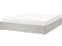 Best Łóżko z pojemnikiem bez zagłówka DINAN Jasno 180 x 200 cm Łóżka Tapicerowane|Łóżka Podwójne