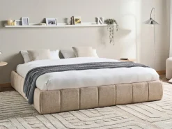 Discount Łóżko z pojemnikiem bez zagłówka GENAS Beżowy 180 x 200 cm Łóżka Tapicerowane|Łóżka Podwójne