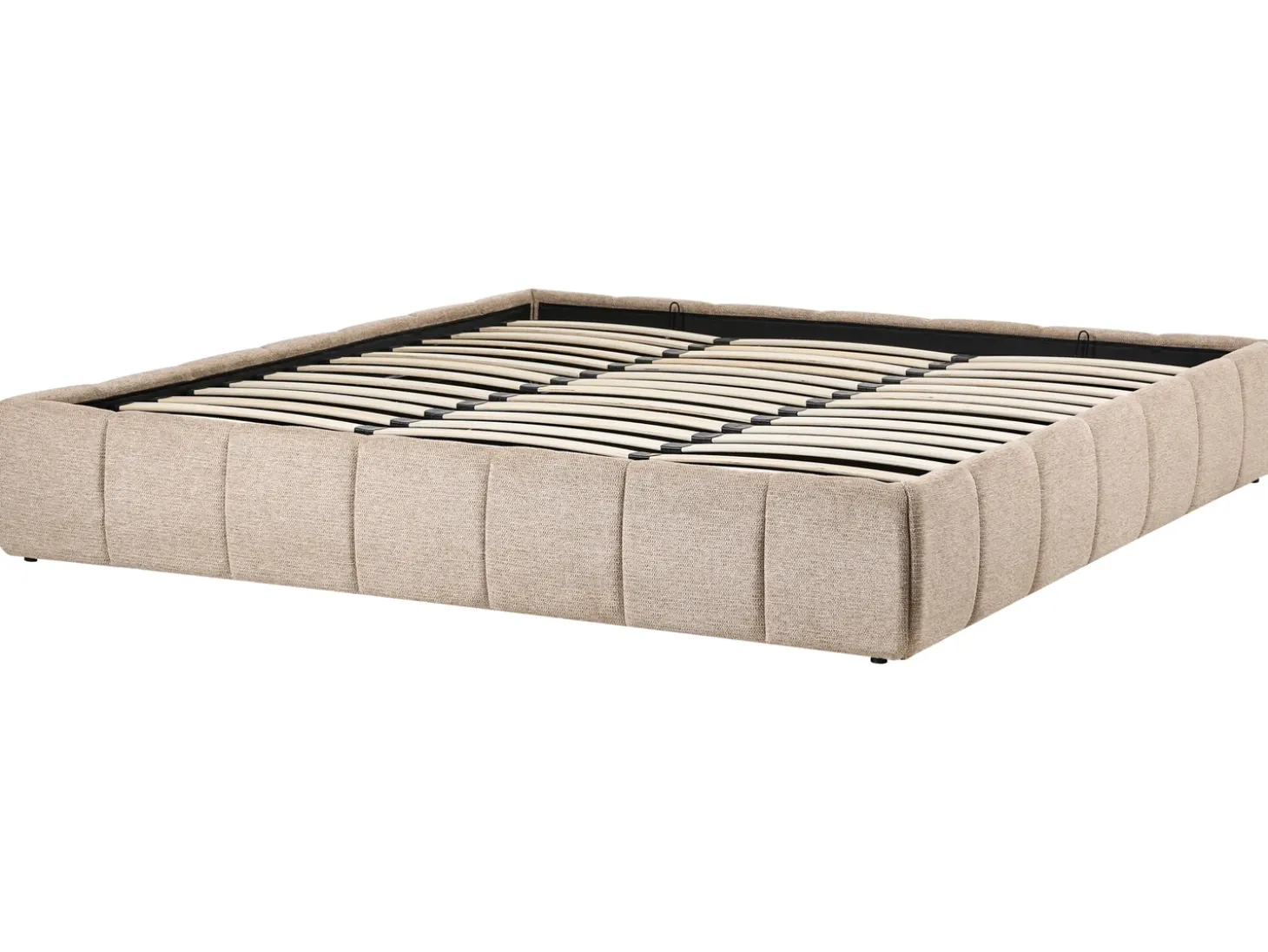 Discount Łóżko z pojemnikiem bez zagłówka GENAS Beżowy 180 x 200 cm Łóżka Tapicerowane|Łóżka Podwójne
