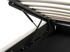 Hot Łóżko z pojemnikiem bez zagłówka GENAS Boucle Złamana biel 180 x 200 cm Łóżka Tapicerowane|Łóżka Podwójne