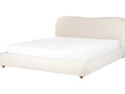 Best Łóżko z pojemnikiem BLAGNAC Boucle Złamana biel 180 x 200 cm Łóżka Tapicerowane|Łóżka Podwójne