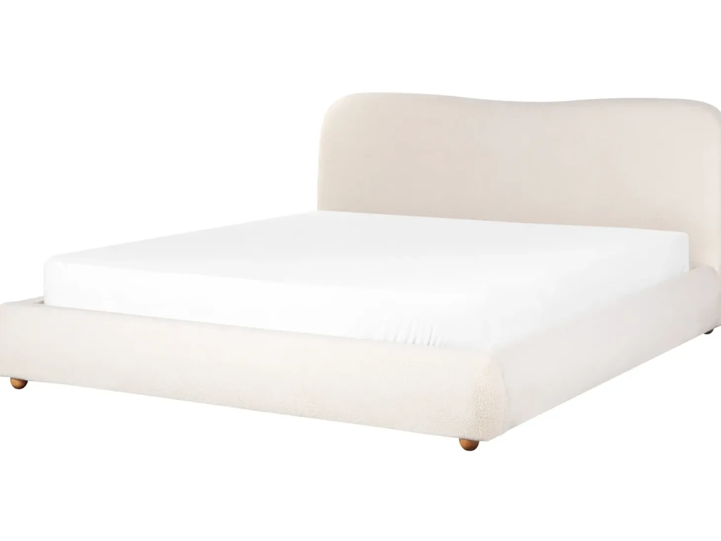 Best Łóżko z pojemnikiem BLAGNAC Boucle Złamana biel 180 x 200 cm Łóżka Tapicerowane|Łóżka Podwójne