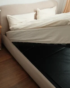 Best Łóżko z pojemnikiem BLAGNAC Boucle 180 x 200 cm Łóżka Tapicerowane|Łóżka Podwójne