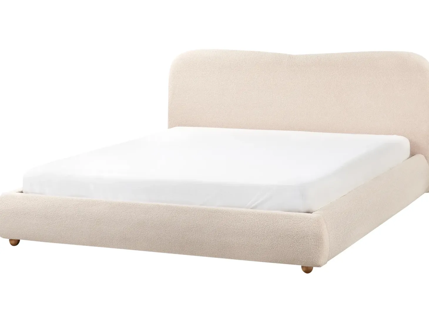 Clearance Łóżko z pojemnikiem BLAGNAC Boucle Jasno 180 x 200 cm Łóżka Tapicerowane|Łóżka Podwójne
